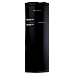Britannia Retro Top Mount Fridge Freezer, A+ Energy Rating, 60cm Wide Black